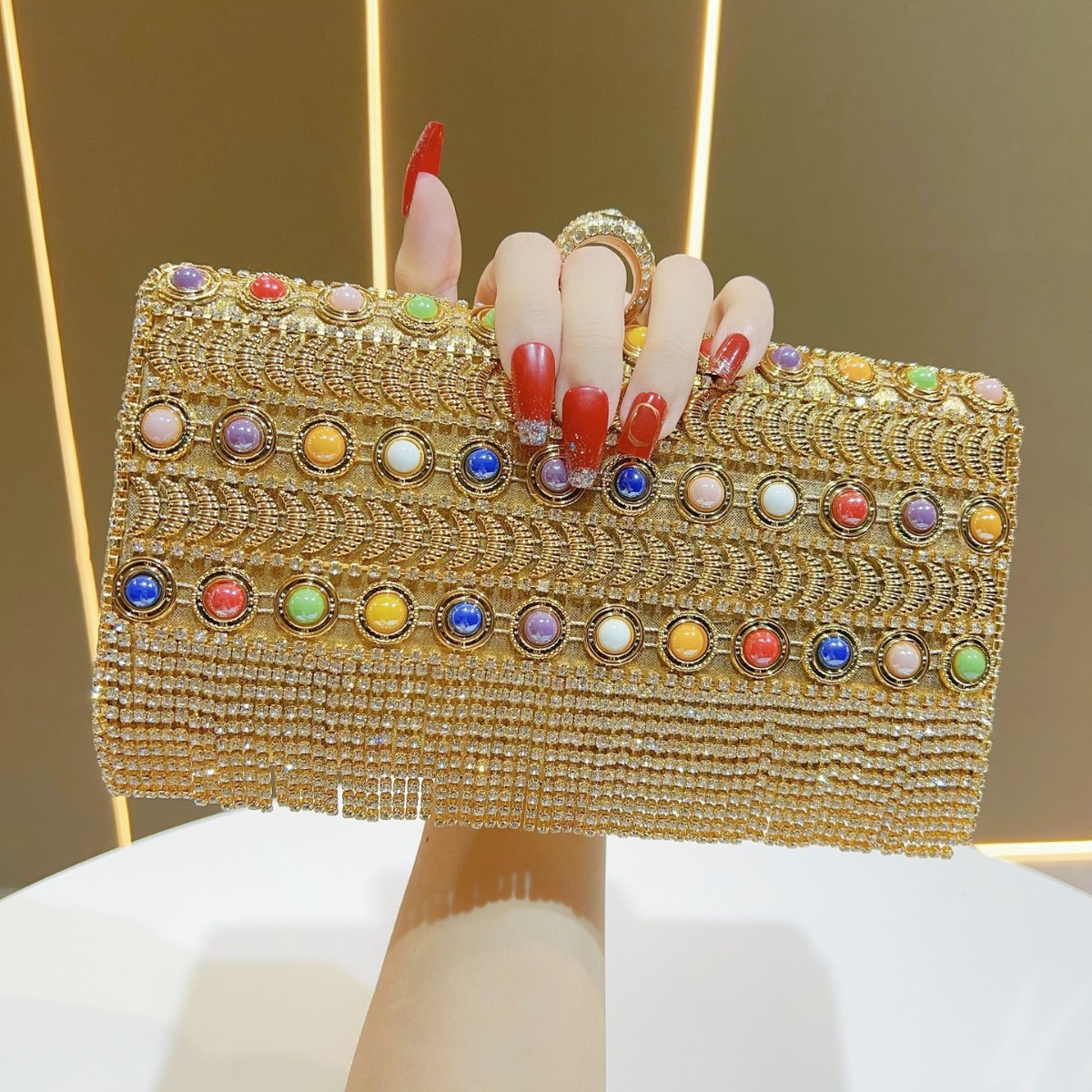 Luxe strass kwastjes goud zilv - Luxury Bags Europe recensie en prijs